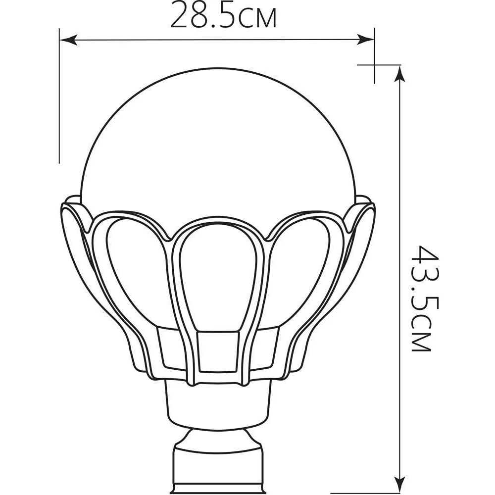 Светильник садово-парковый Feron PL5053 шар на столб 100W E27 230V, черное золото (11555) - Viokon.com