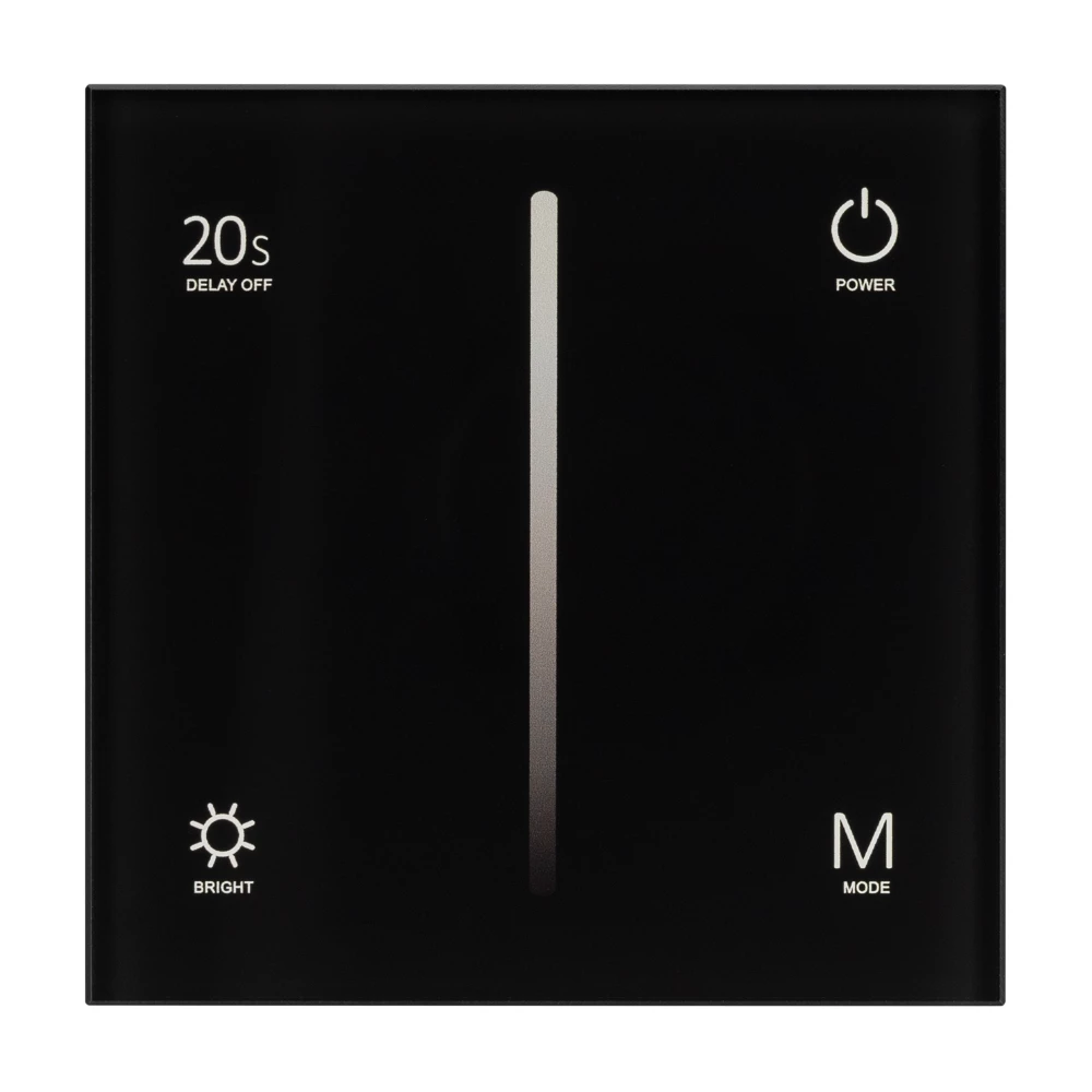 Панель SMART-P36-DIM-IN Black (230V, 1.2A, TRIAC, Sens, 2.4G) (Arlight, IP20 Пластик, 5 лет) 028110 - Viokon.com