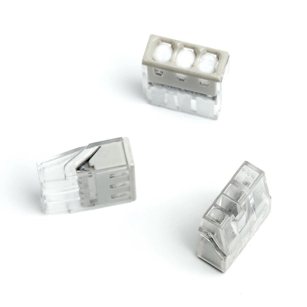 Клемма монтажная 3-проводная с пастой STEKKER  для 1-жильного проводника, LD2273-243 (39942) - Viokon.com