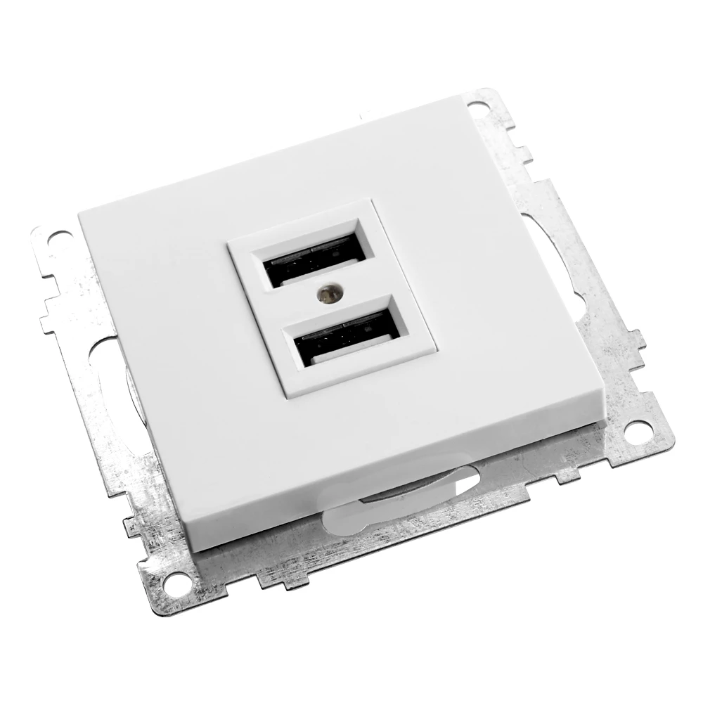 Розетка USB 2-местная (механизм), STEKKER GLS10-7115-01, 250B, 2,1А, серия Катрин, белый (39686) - Viokon.com