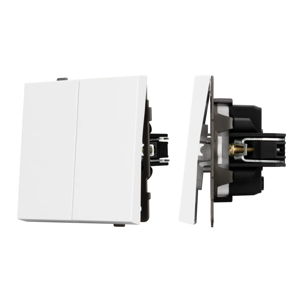 Механизм выключателя двухклавишный непроходной SWT-TENDO-MK02-PL-WH (230V, 10A) (Arlight, Белый) 054058 - Viokon.com