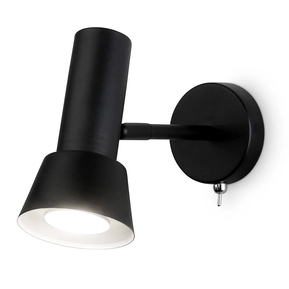 Настенный светильник с выключателем и сменной лампой GU10 TA13129 BK черный GU10 max 12W D85*L150*H240 - Viokon.com