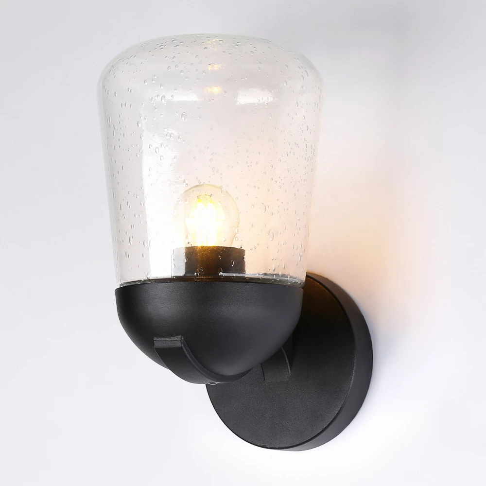 Уличный настенный светильник ST2081 BK/CL черный/прозрачный IP54 E27 max 40W 260*150*185 - Viokon.com