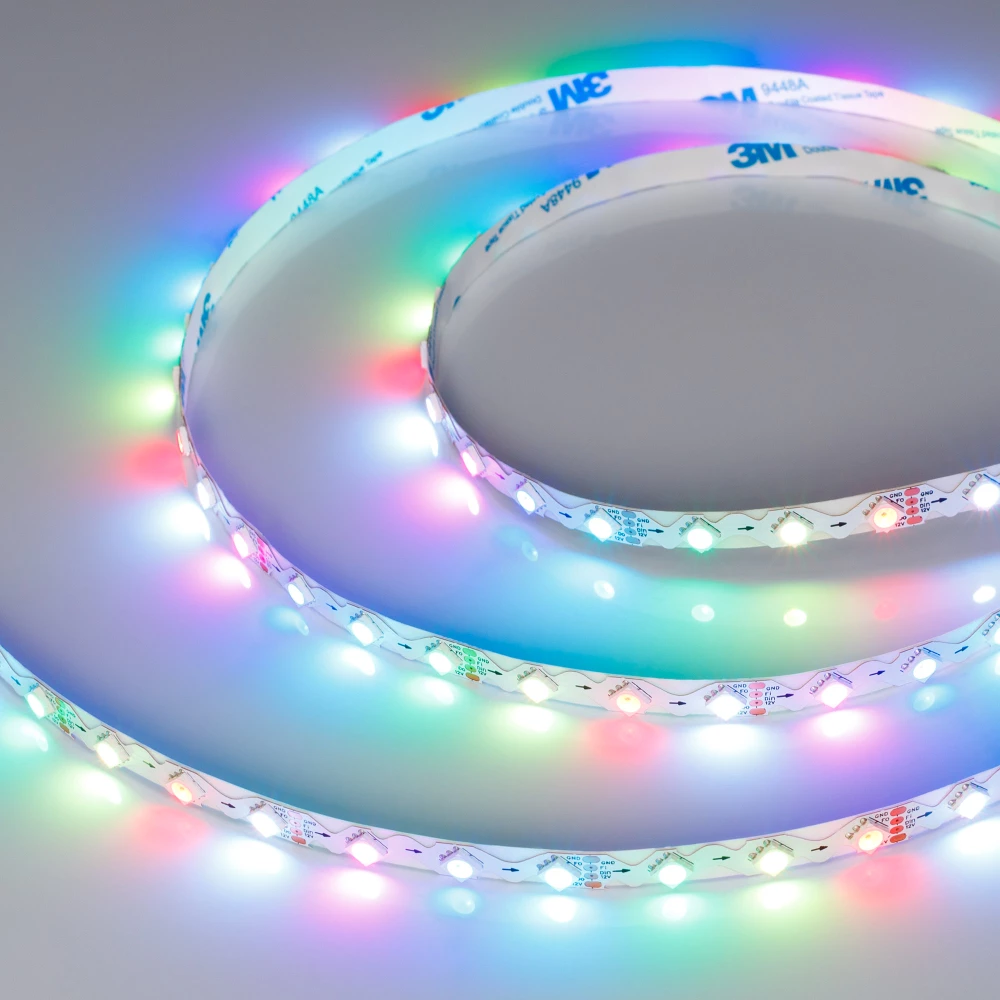 Лента SPI-RZ-B60-8mm 12V RGB-PX1-BPT (9 W/m, IP20, 5060, 5m) (Arlight, -) 047382 - Viokon.com