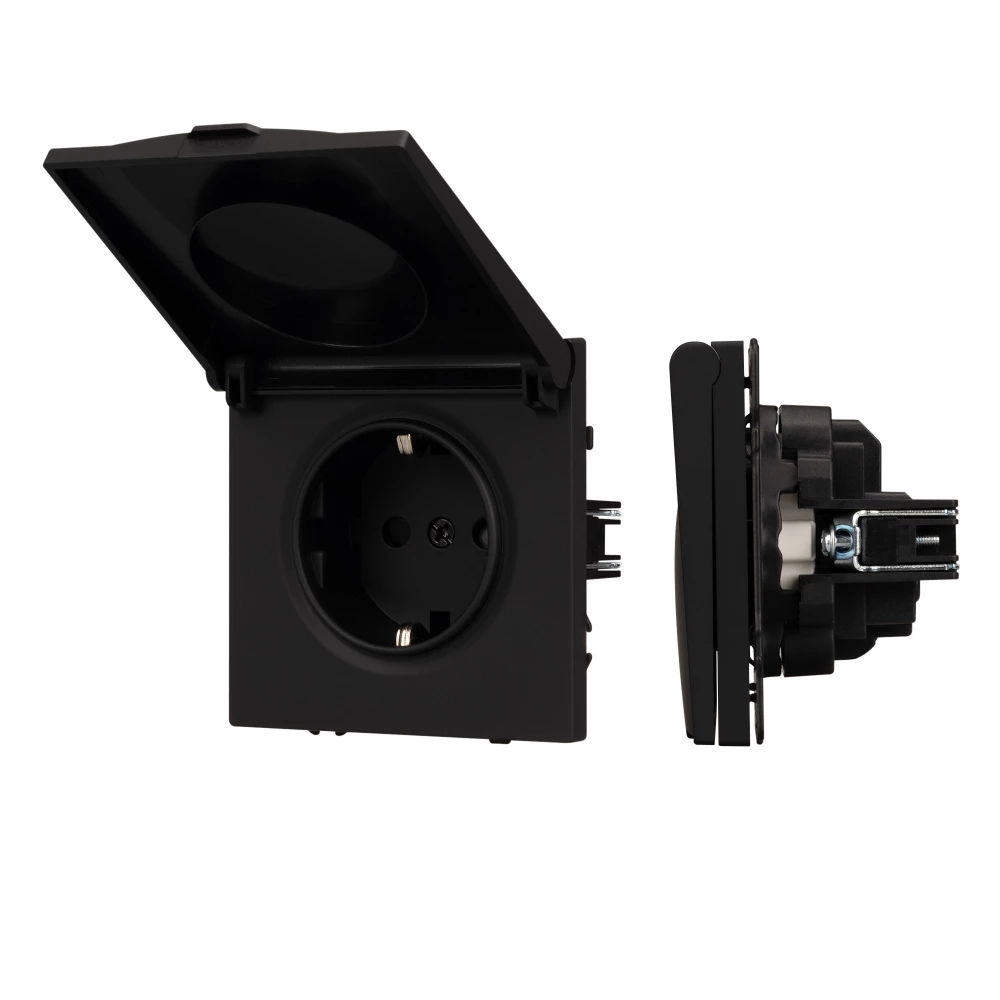 Механизм розетки влагозащищённый SCT-NOBE-MCP-SFPL-BK (230V, 16A) (Arlight, -) 054281 - Viokon.com