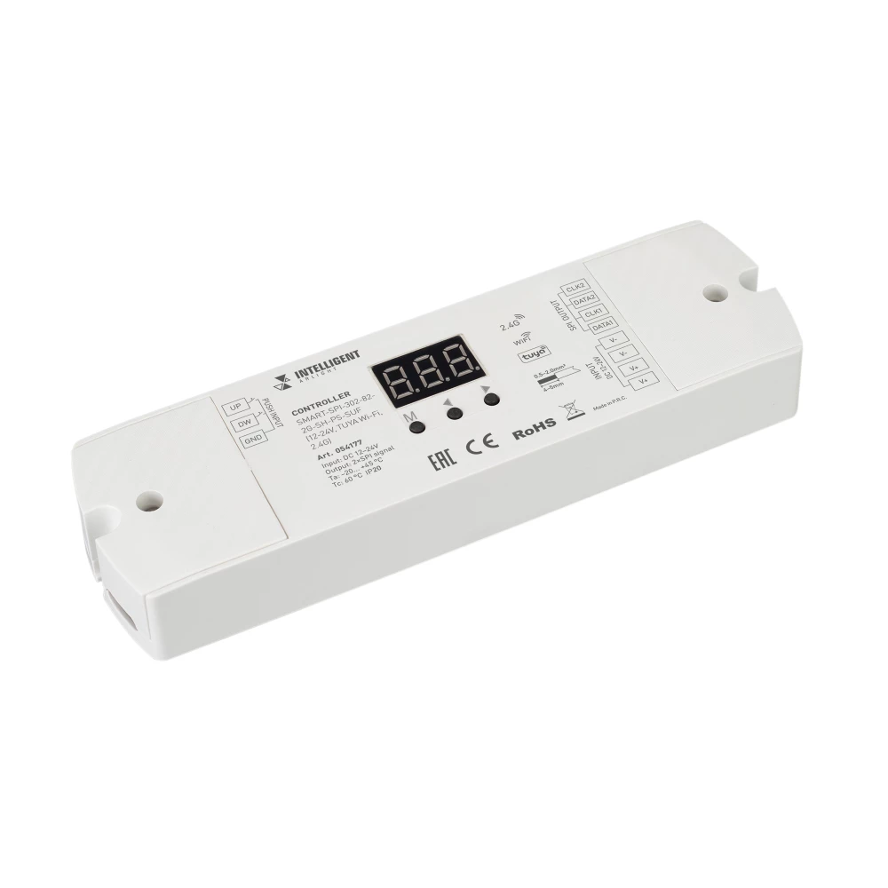 INTELLIGENT ARLIGHT Контроллер SMART-SPI-302-82-2G-SH-PS-SUF (12-24V, TUYA Wi-Fi, 2.4G) (IARL, IP20 Пластик, 5 лет) 054177 - Viokon.com