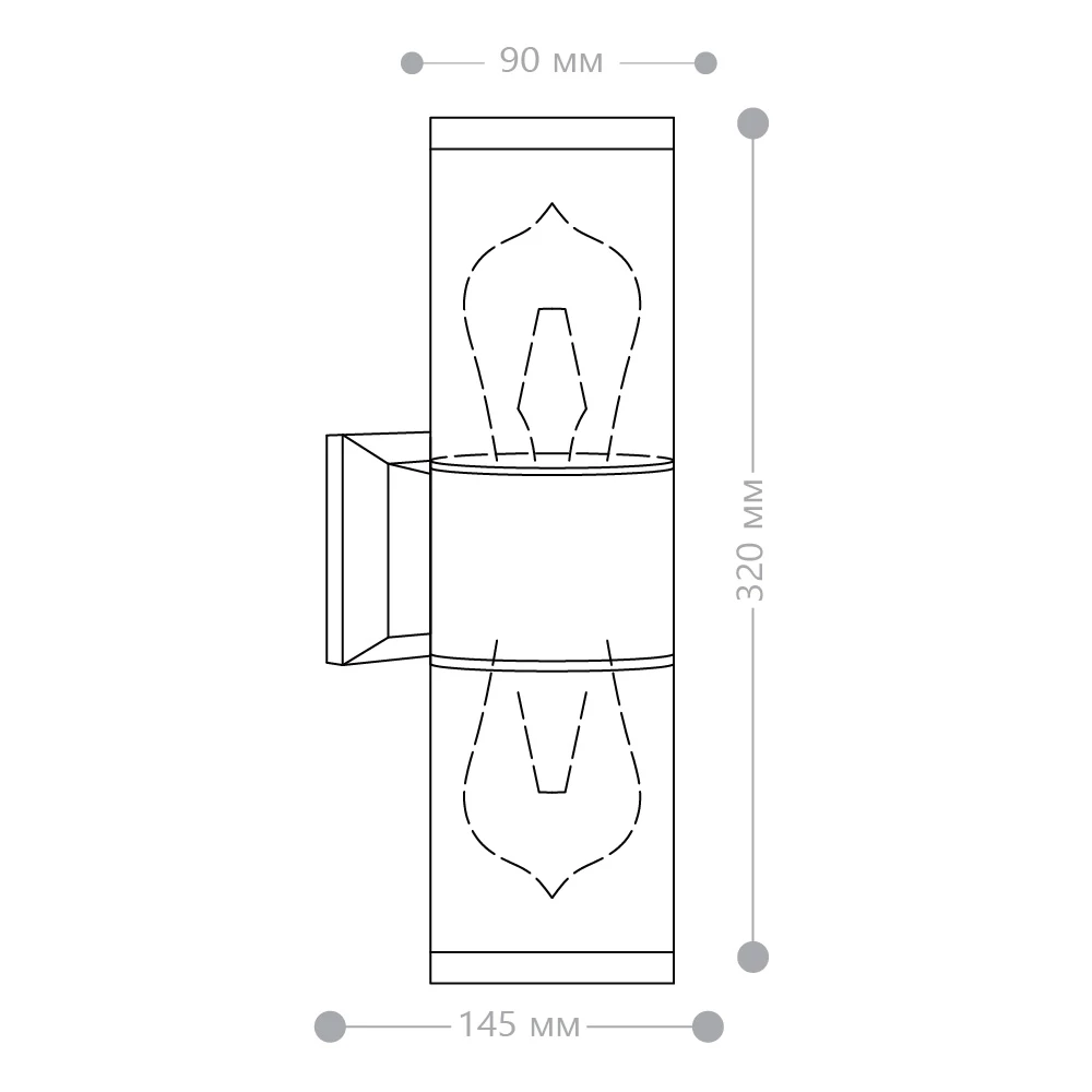 Светильник садово-парковый Feron DH1302, на стену вверх/вниз,  E27 230V, черный (51331) - Viokon.com