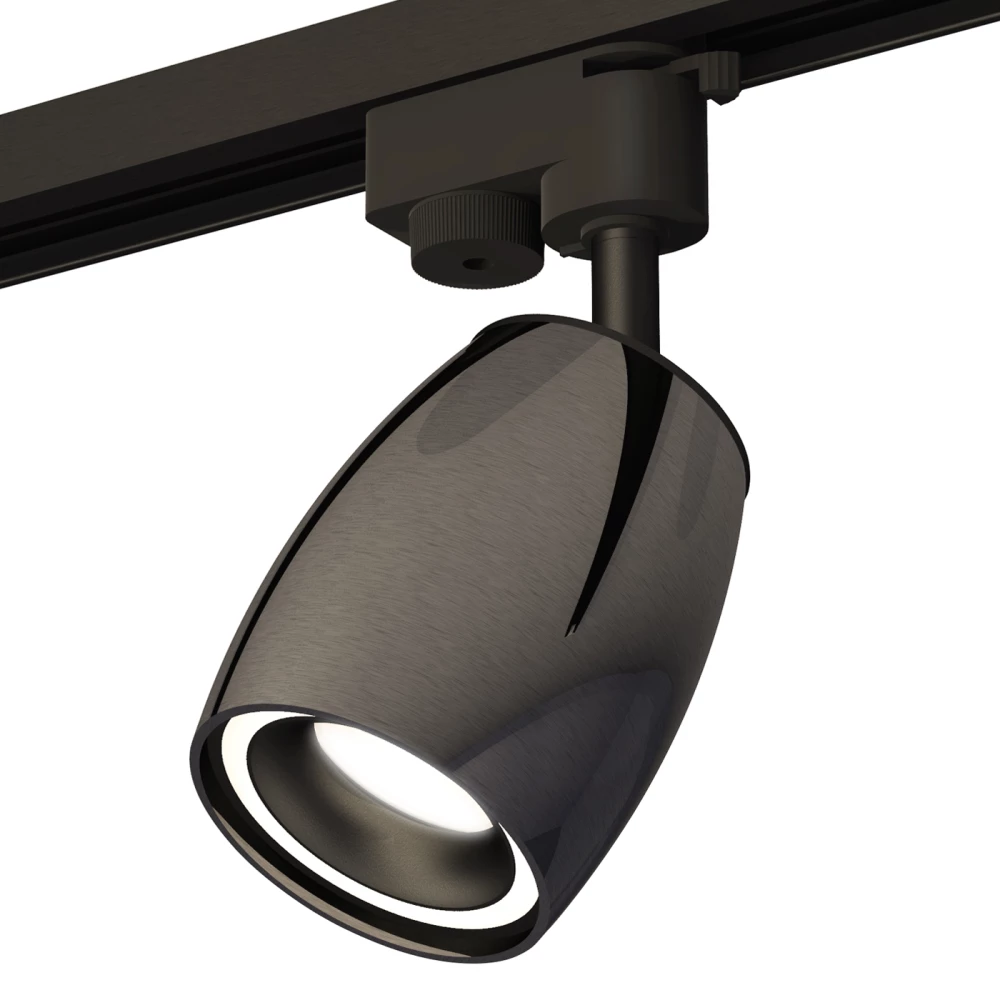 Комплект трекового однофазного светильника с акрилом XT1123010 DCH/SBK/FR черный хром/черный песок/белый матовый MR16 GU5.3 (A2521, C1123, N7111) - Viokon.com