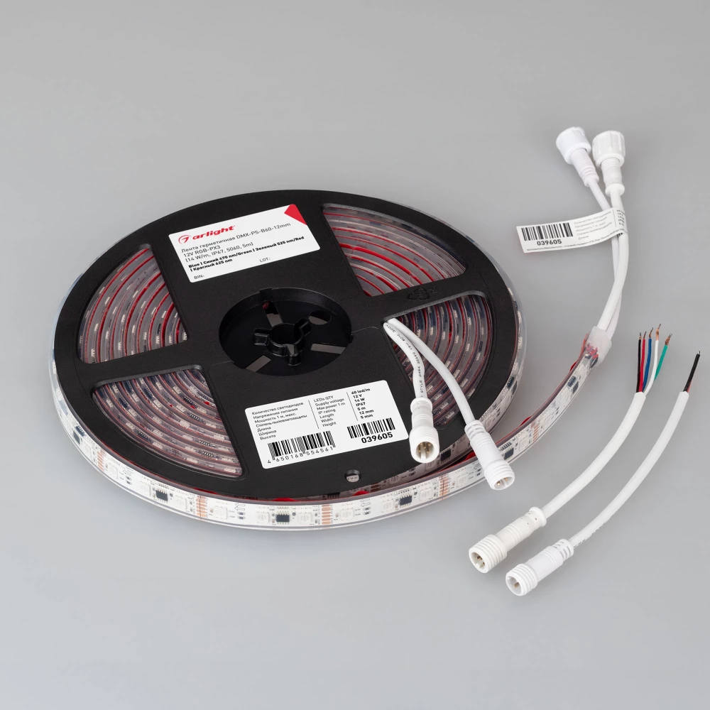Лента герметичная DMX-PS-B60-12mm 12V RGB-PX3 (14 W/m, IP67, 5060, 5m) (Arlight, -) 039605 - Viokon.com