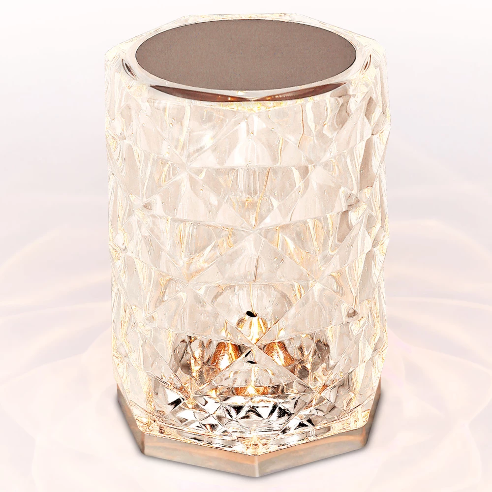 Настольная светодиодная лампа с сенсорным выключателем и встроенной аккумуляторной батареей DE8011 CL прозрачный LED 3000K/4020K/6400K 3W - Viokon.com