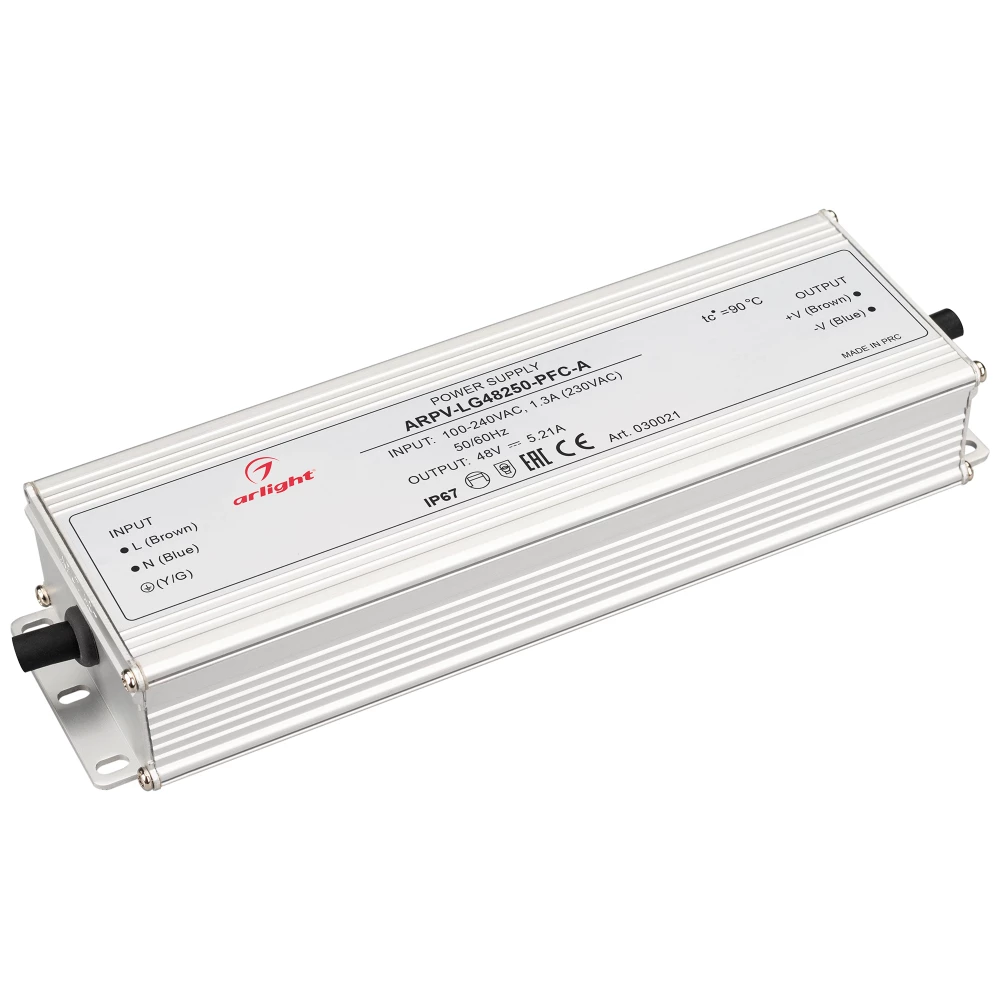 Блок питания ARPV-LG48250-PFC-A (48V, 5.21A, 250W) (Arlight, IP67 Металл, 5 лет) 030021 - Viokon.com