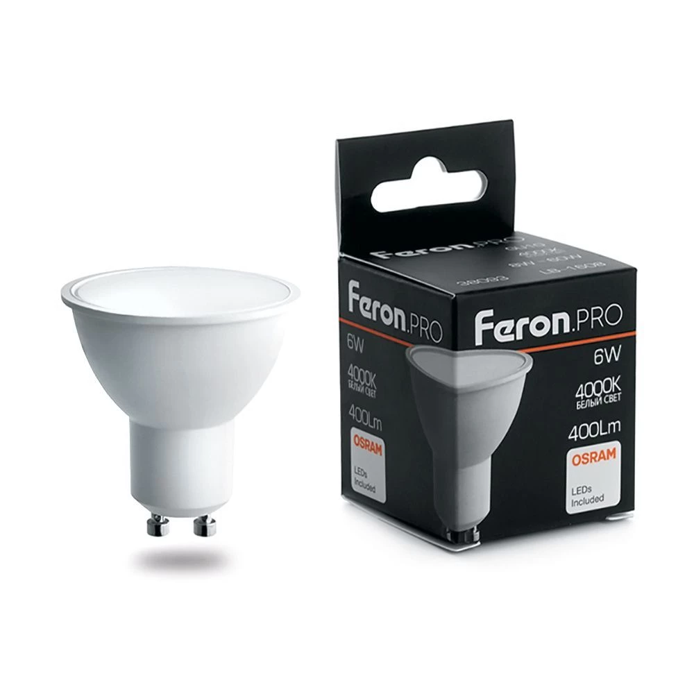 Лампа светодиодная Feron.PRO LB-1606 GU10 6W 175-265V 4000K (38087) - Viokon.com