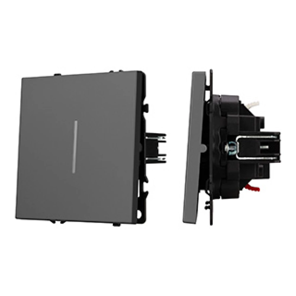 Механизм выключателя одноклавишный проходной LED SWT-NOBE-MKP1-SFPL-L-GR (230V, 10A) (Arlight, Серый базальт) 054263 - Viokon.com