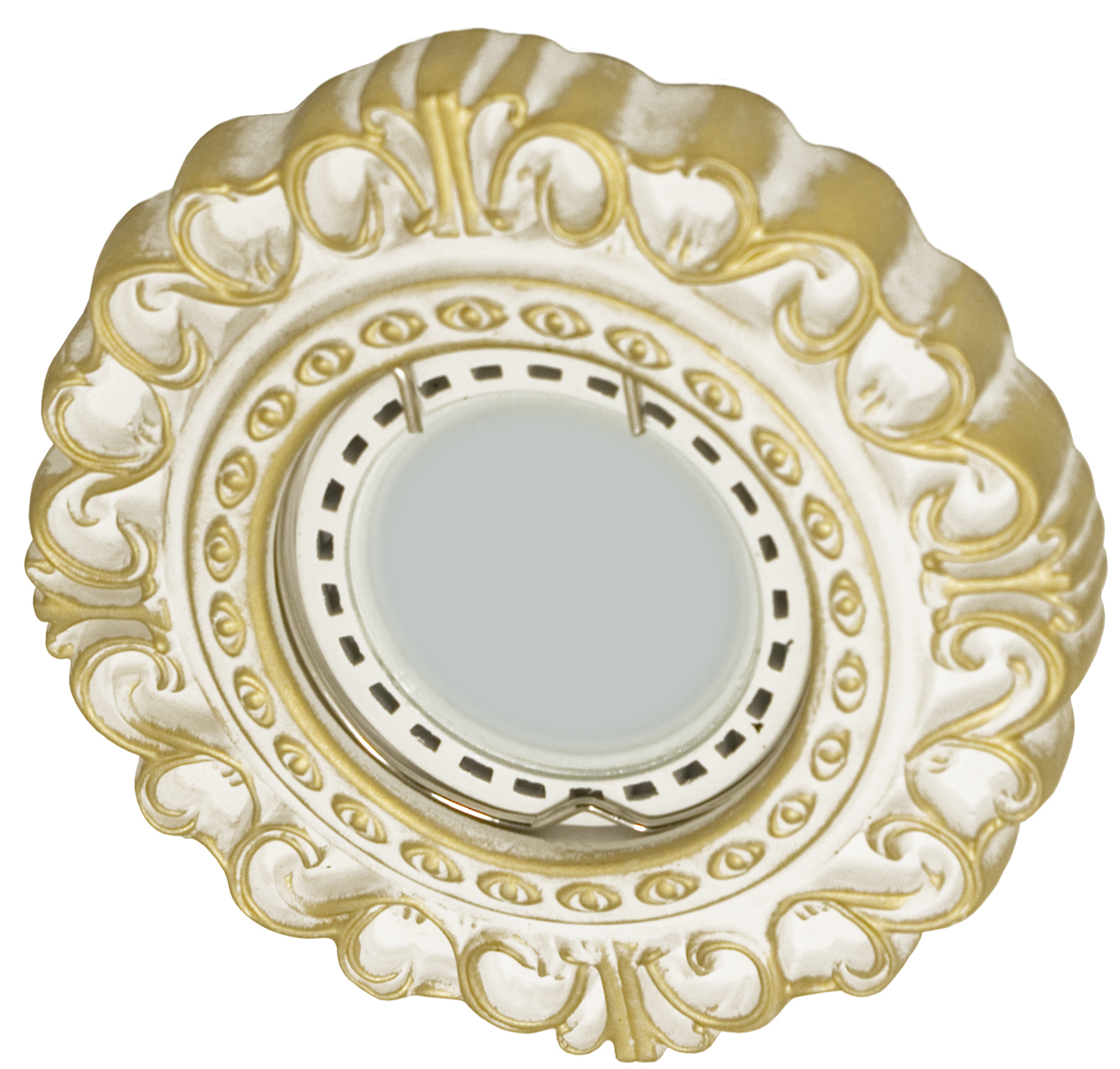 Встраиваемый гипсовый декоративный светильник RD-028 Wh/G - Viokon.com