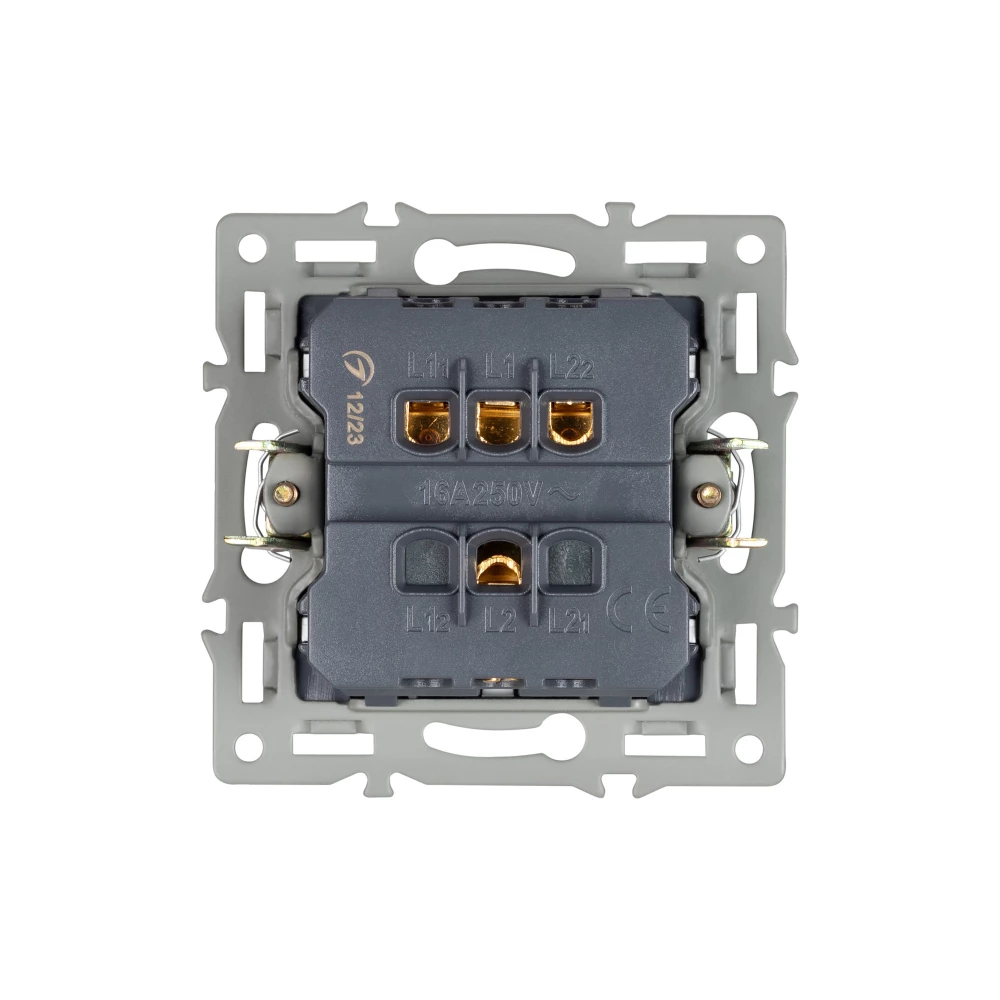 Механизм выключателя двухклавишный непроходной SWT-MK02-PL-WH (250V, 16A) (Arlight, -) 043724 - Viokon.com