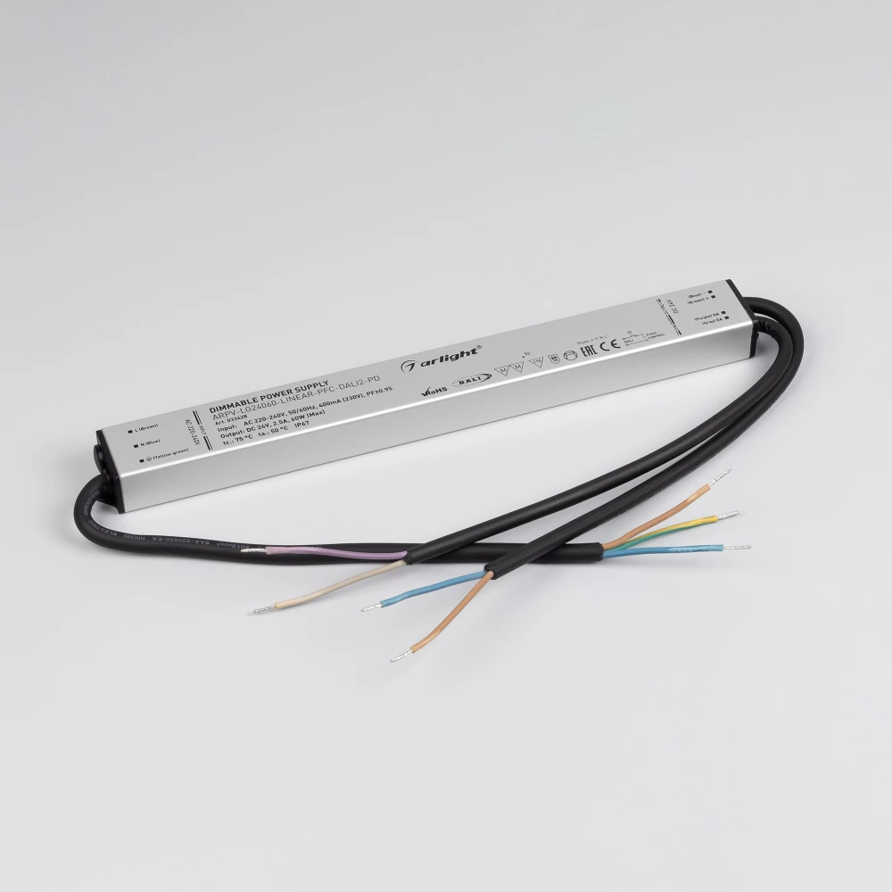 Блок питания ARPV-LG24060-LINEAR-PFC-DALI2-PD (24V, 2.5A, 60W) (Arlight, IP67 Металл, 5 лет) 033428 - Viokon.com