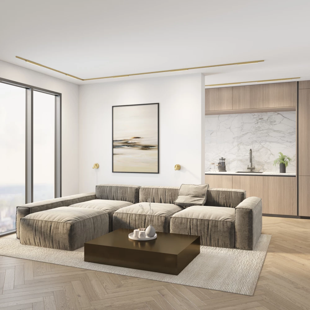 DK5751-SB Светильник для трека SHINE LINEAR со светодиодом L301W19H27 48V DC 12W RA90 3000K IP20 сатинированная латунь алюминий - Viokon.com