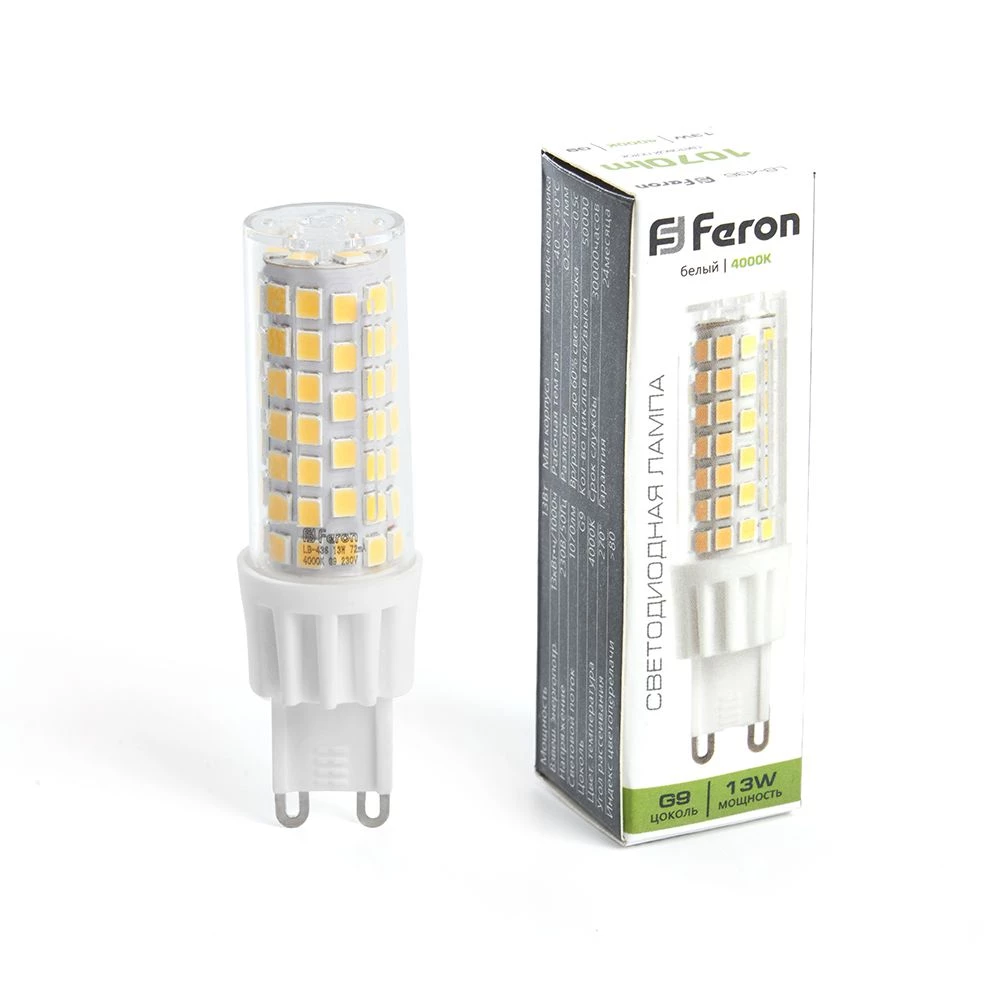 Лампа светодиодная Feron LB-436 G9 13W 175-265V 4000K (38153) - Viokon.com