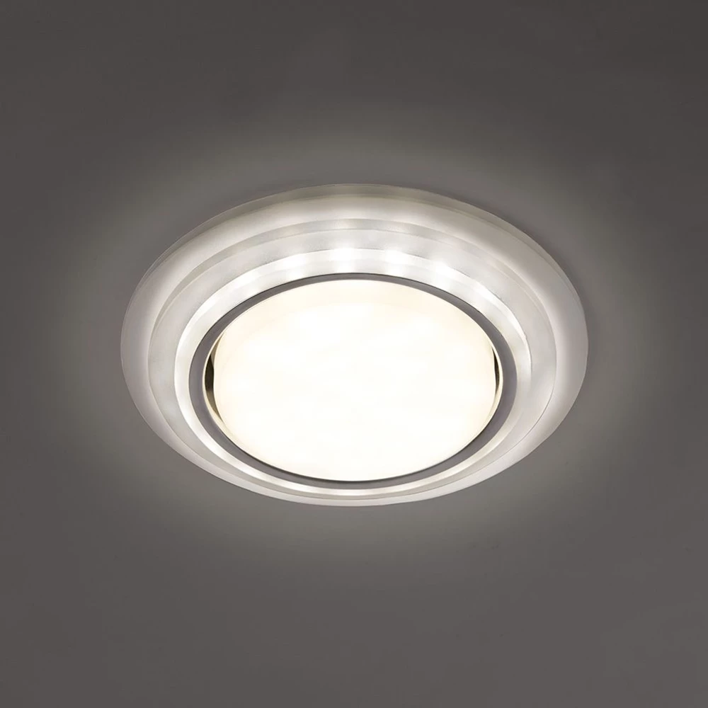 Светильник встраиваемый с белой LED подсветкой Feron CD5023 потолочный GX53 без лампы, матовый (40522) - Viokon.com