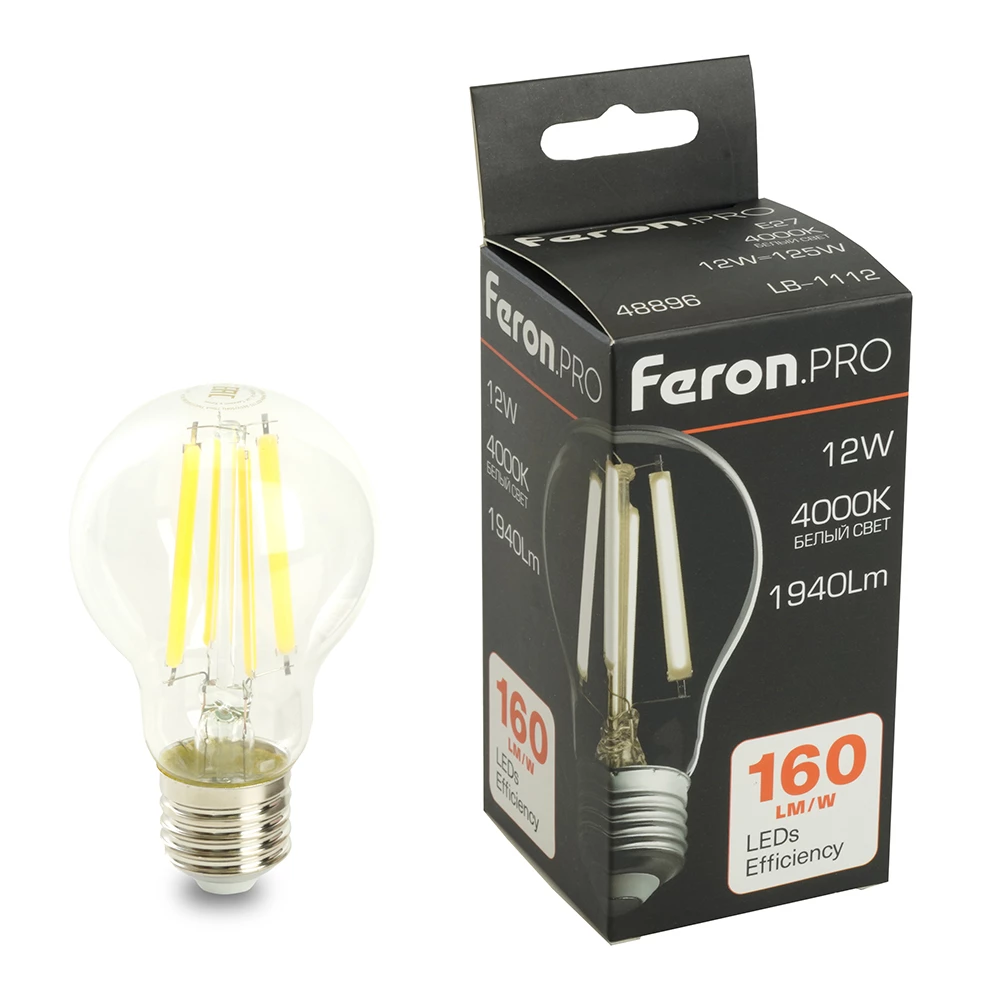 Лампа светодиодная Feron.PRO LB-1112 Шар E27 1940LM 12W 175-265V 4000K (48896) - Viokon.com