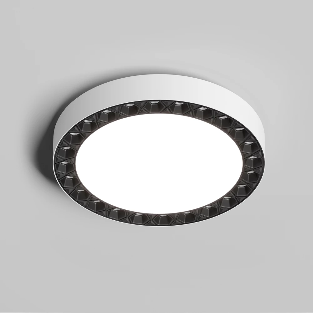 DK2841-WB Накладной светильник DUAL 1818 Вт LED 4000K IP 20 d212mm белыйчерный алюминийакрил - Viokon.com
