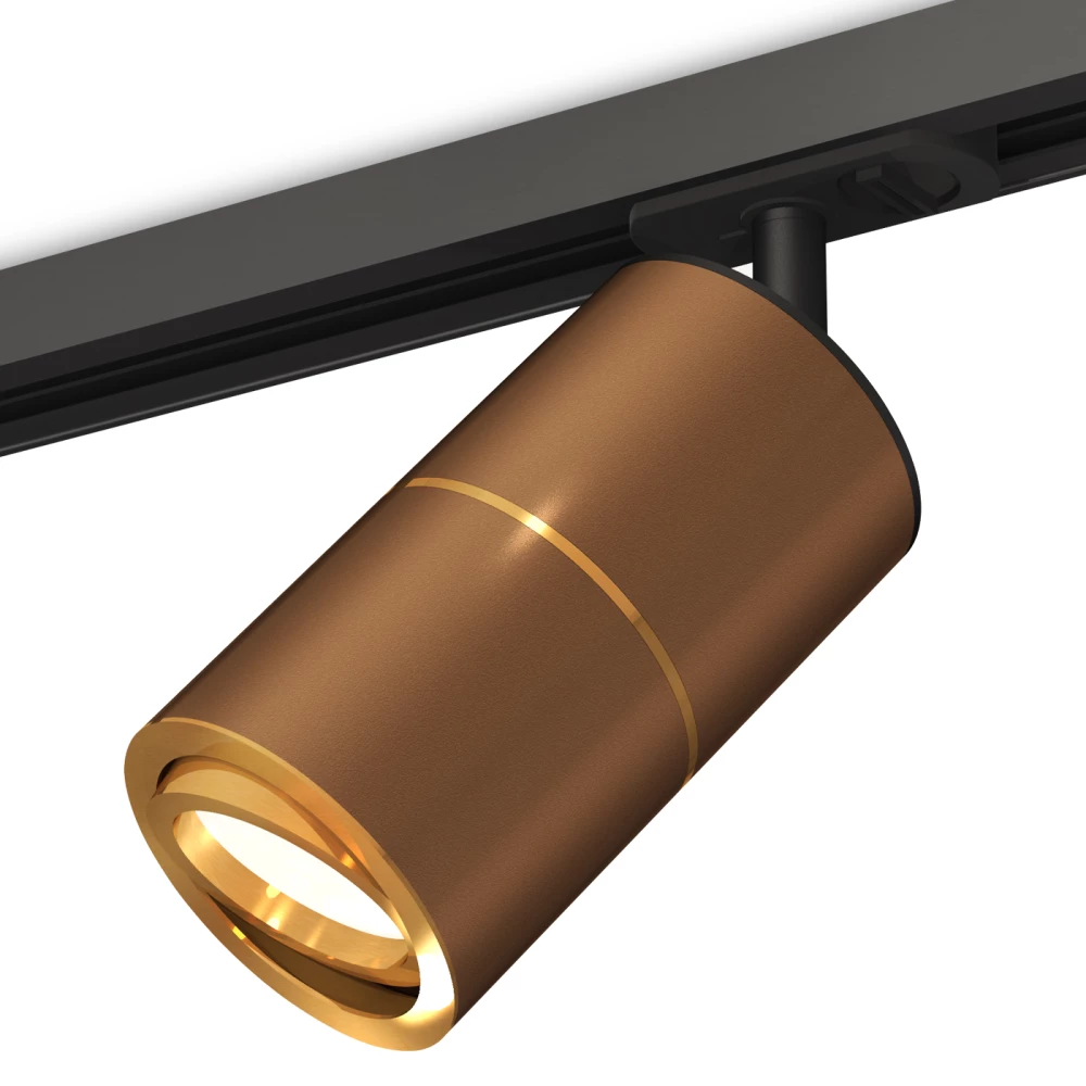 Комплект поворотного трекового светильника XT7404001 SCF/PYG/SBK кофе песок/золото желтое полированное/черный песок MR16 GU5.3 - Viokon.com