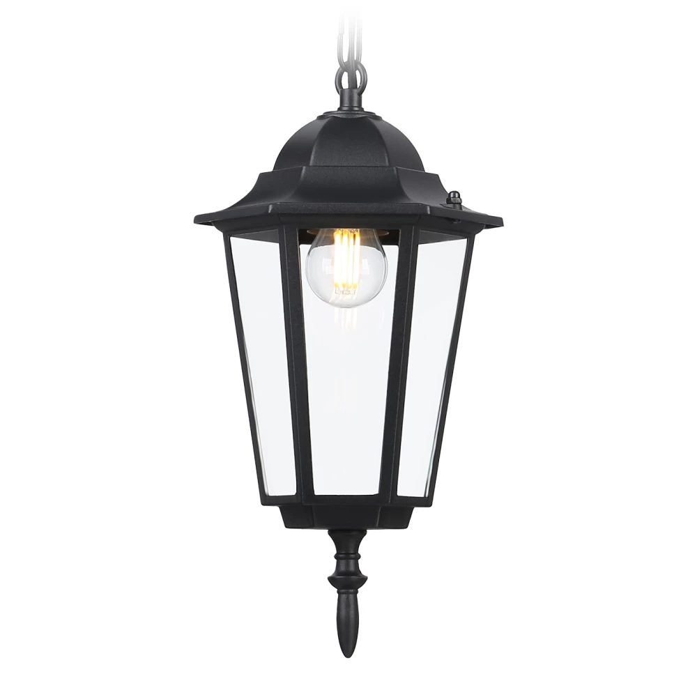 Уличный подвесной светильник ST2029 BK/CL черный/прозрачный IP54 E27 max 40W D150*780 - Viokon.com