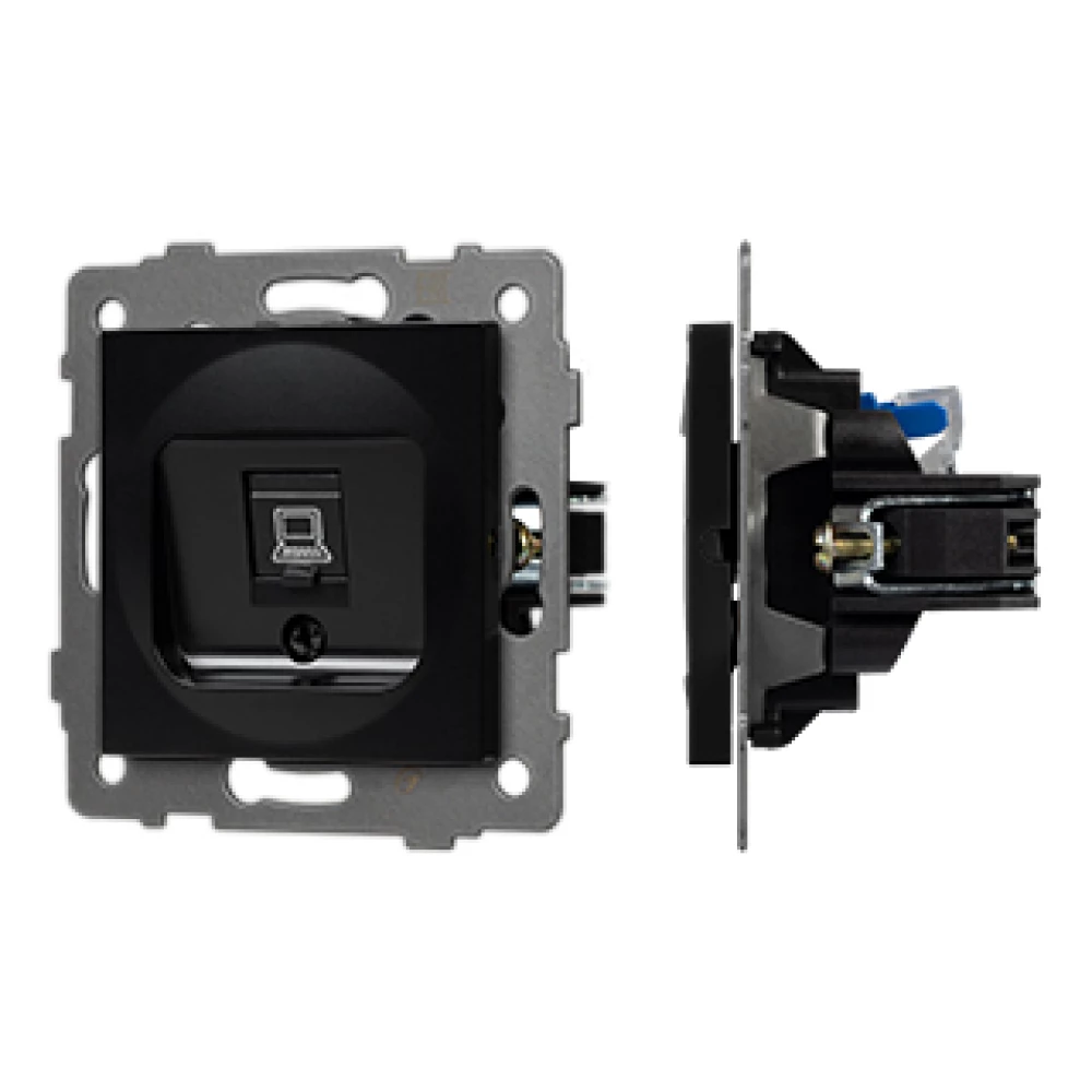 Механизм компьютерной розетки SCT-MPC1-PL-BK-V (RJ-45, CAT6) (Arlight, -) 049847 - Viokon.com