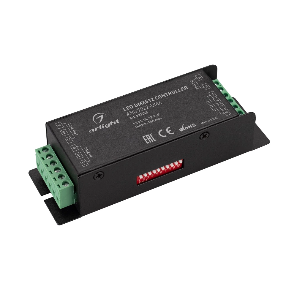 Декодер ARL-7022-DMX (12-24V, 3x6A, DMX512) (Arlight, IP20 Металл, 3 года) 027153 - Viokon.com