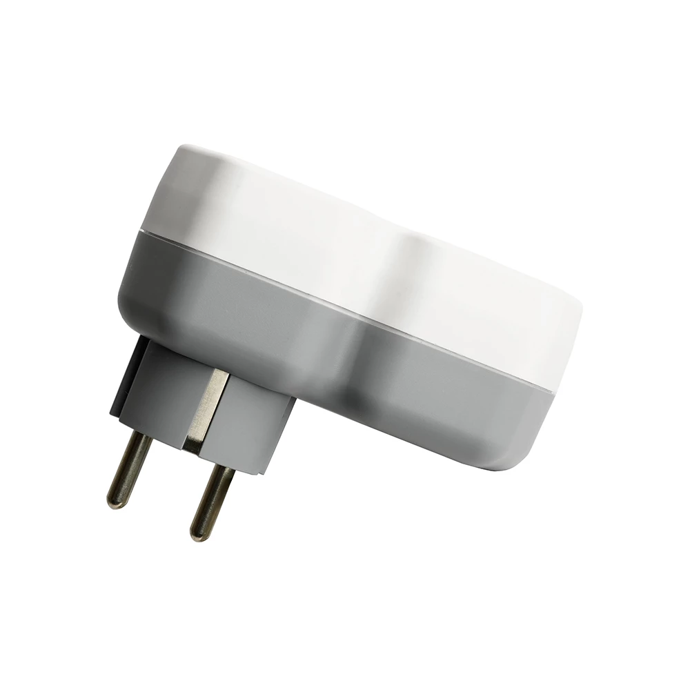 Разветвитель сетевой на 1 выход с/з STEKKER 250В, 16А, USB A+ Type C, 2,4А, PD, белый/серый, ADP16-16-20 (50109) - Viokon.com