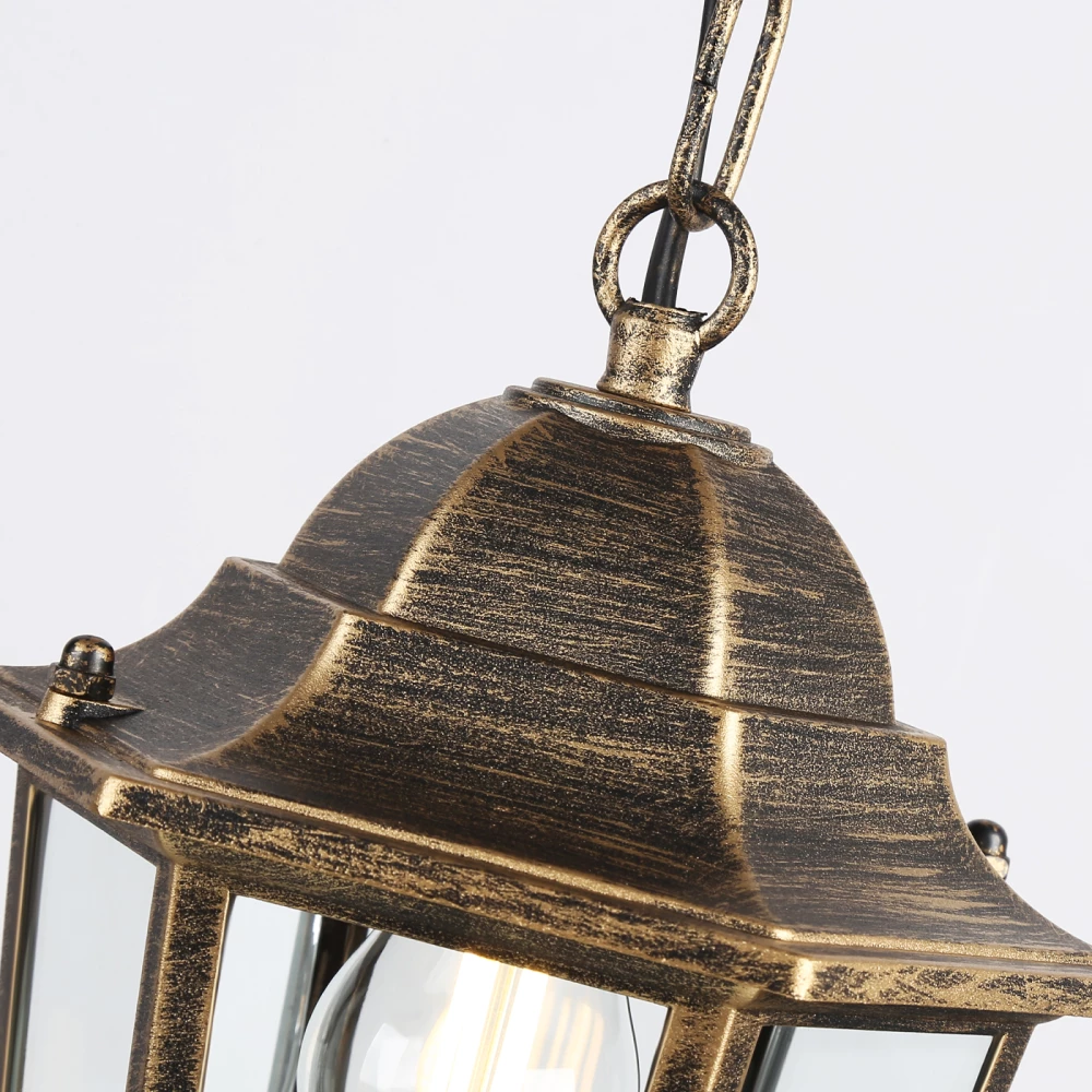 Уличный подвесной светильник ST2031 GD/BK/CL золото/черный/прозрачный IP54 E27 max 40W D150*780 - Viokon.com