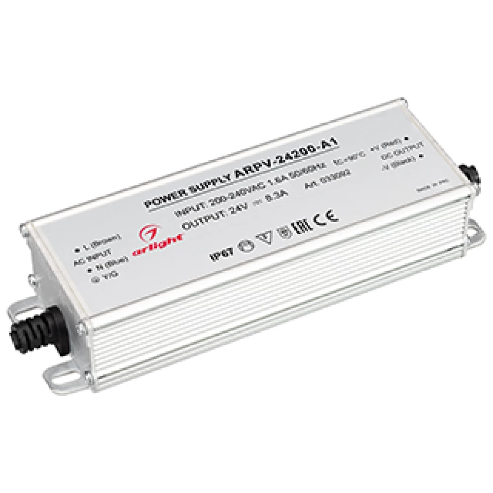 Блок питания ARPV-24200-A1 (24V, 8.3A, 200W) (Arlight, IP67 Металл, 3 года) 033092 - Viokon.com