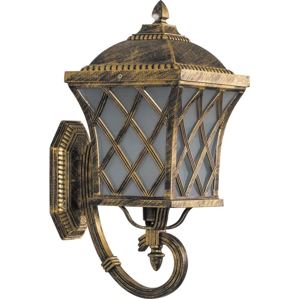 Светильник садово-парковый Feron PL4061 четырехгранный на стену вверх 100W E27 230V, черное золото (11439) - Viokon.com