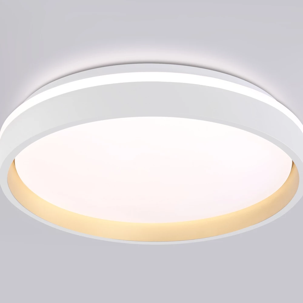 Светодиодный светильник RGB с пультом управления FZ601 WH/GD белый/золото IP20 46W 3000K-6500K+RGB D390*80 (ПДУ ИК) - Viokon.com