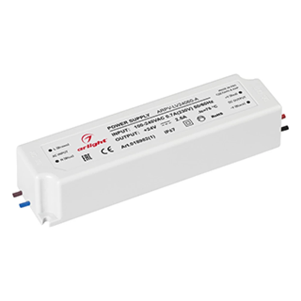 Блок питания ARPV-LV24060-A (24V, 2.5A, 60W) (Arlight, IP67 Пластик, 3 года) 018982(1) - Viokon.com