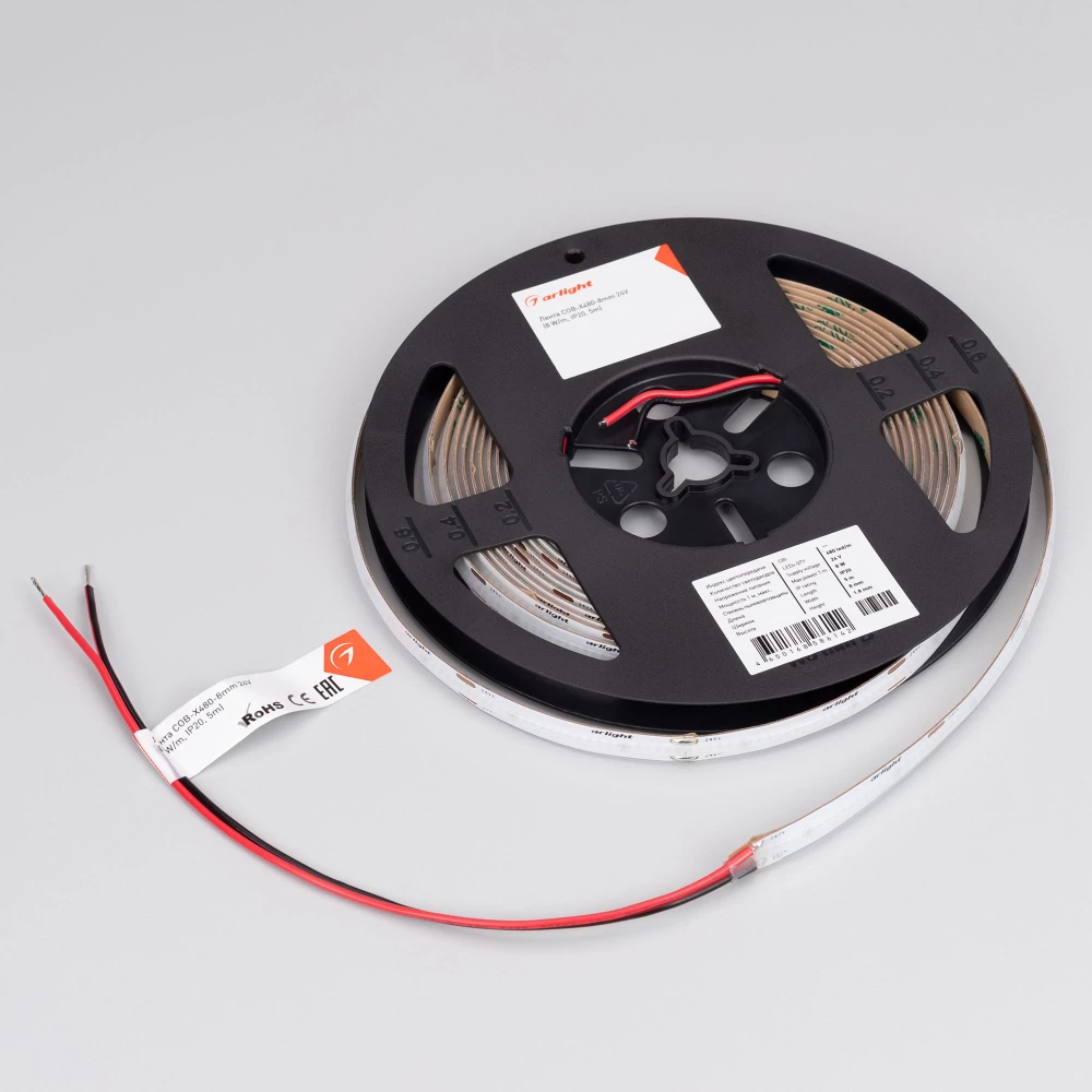 Лента COB-X480-8mm 24V Green (8 W/m, IP20, 5m) (Arlight, -) 047736 - Viokon.com