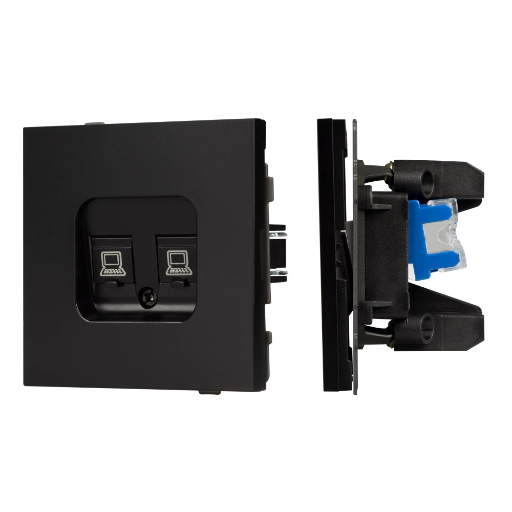 Механизм компьютерной розетки двойной SCT-TENDO-MPC2-PL-BK (RJ-45, CAT6) (Arlight, Черный) 054101 - Viokon.com
