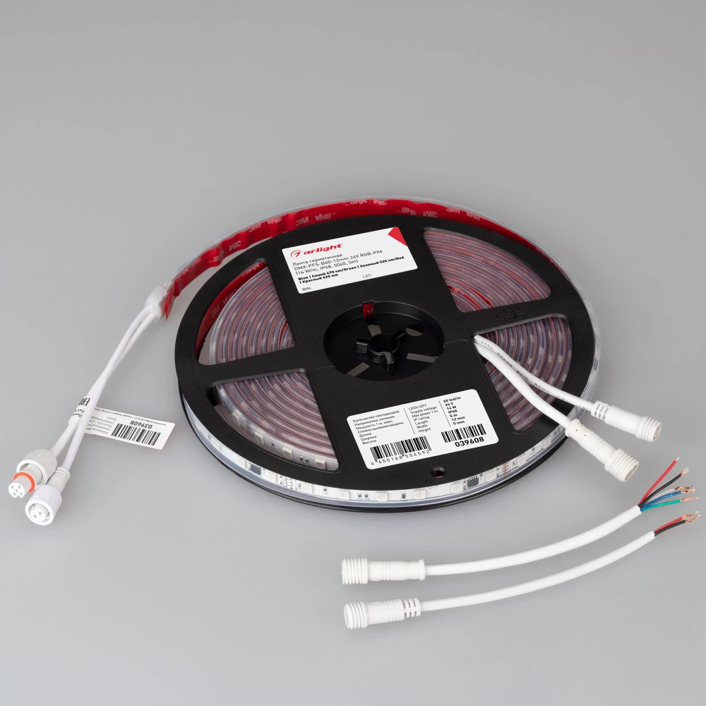 Лента герметичная DMX-PFS-B60-12mm 24V RGB-PX6 (14 W/m, IP68, 5060, 5m) (Arlight, -) 039608 - Viokon.com