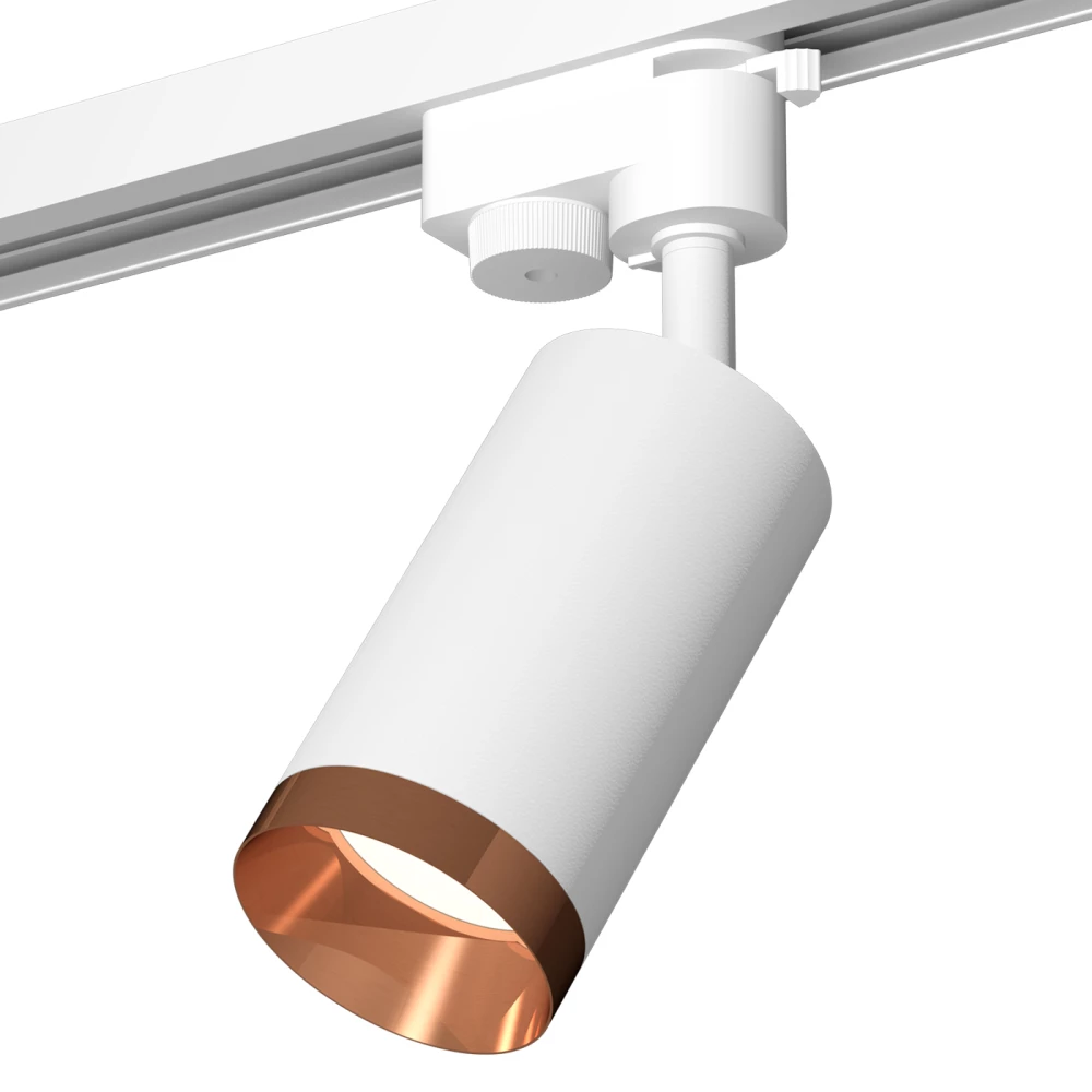 Комплект трекового однофазного светильника XT6322065 SWH/PPG белый песок/золото розовое полированное MR16 GU5.3 (A2520, C6322, N6135) - Viokon.com