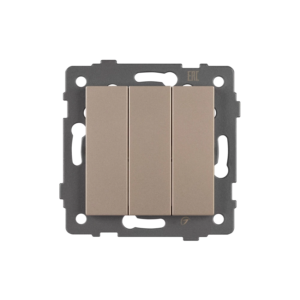 Механизм выключателя трехклавишный непроходной SWT-MK03-PL-GD-V (250V, 10A) (Arlight, -) 049899 - Viokon.com