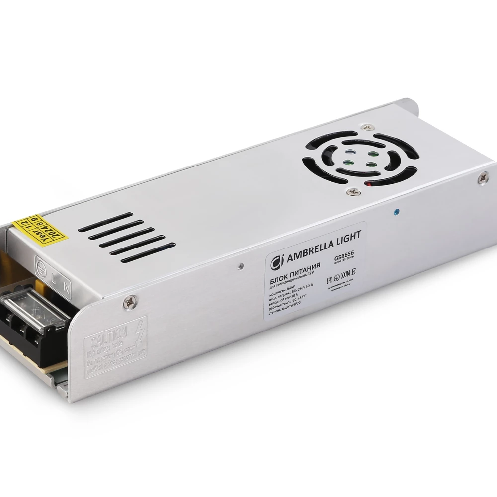 Блок питания с EMC для светодиодной ленты 12V 360W 30A IP20 185-260V 223*67*40 GS8656 GS8656 блок питания 12V 360W 30A IP20 185-260V EMC 223*67*40 - Viokon.com