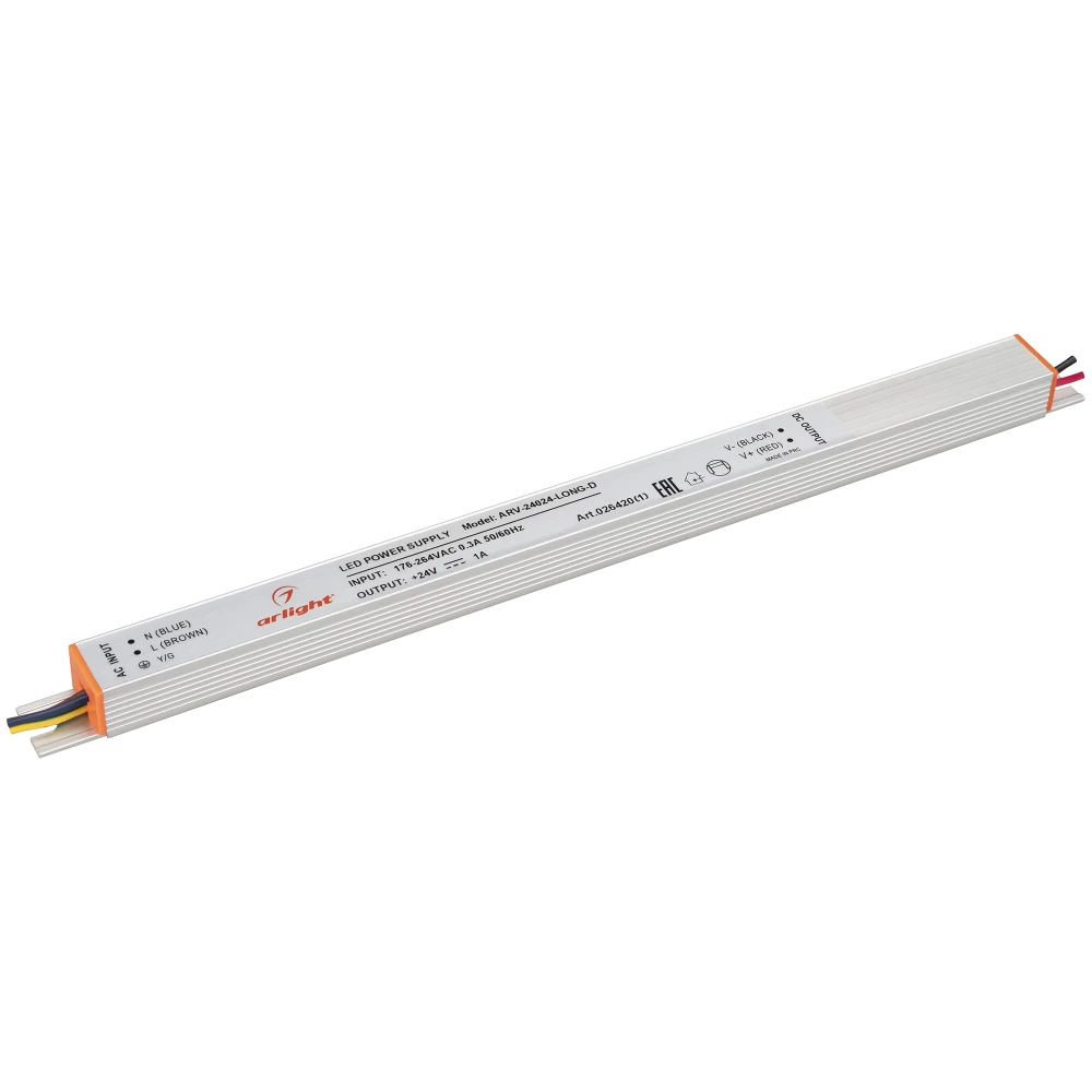 Блок питания ARV-24024-LONG-D (24V, 1A, 24W) (Arlight, IP20 Металл, 2 года) 026420(1) - Viokon.com