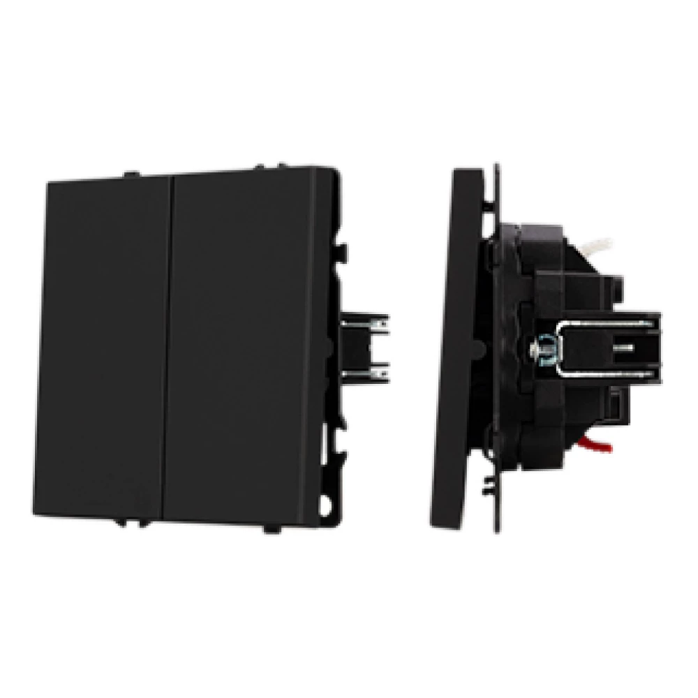 Механизм выключателя двухклавишный проходной SWT-NOBE-MKP2-SFPL-BK (230V, 10A) (Arlight, Черный оникс) 054255 - Viokon.com