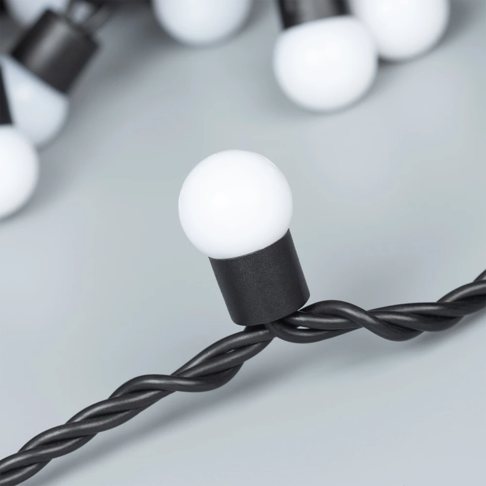 Светодиодная гирлянда ARD-BALL-CLASSIC-D17.5-10000-BLACK-100LED WARM (230V, 7W) (Ardecoled, IP65) 025584 - Viokon.com