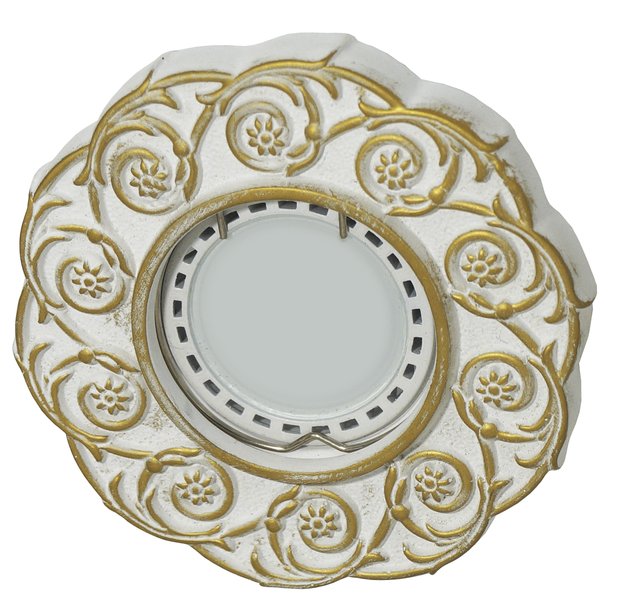 Встраиваемый гипсовый декоративный светильник RD-006 Wh/G - Viokon.com