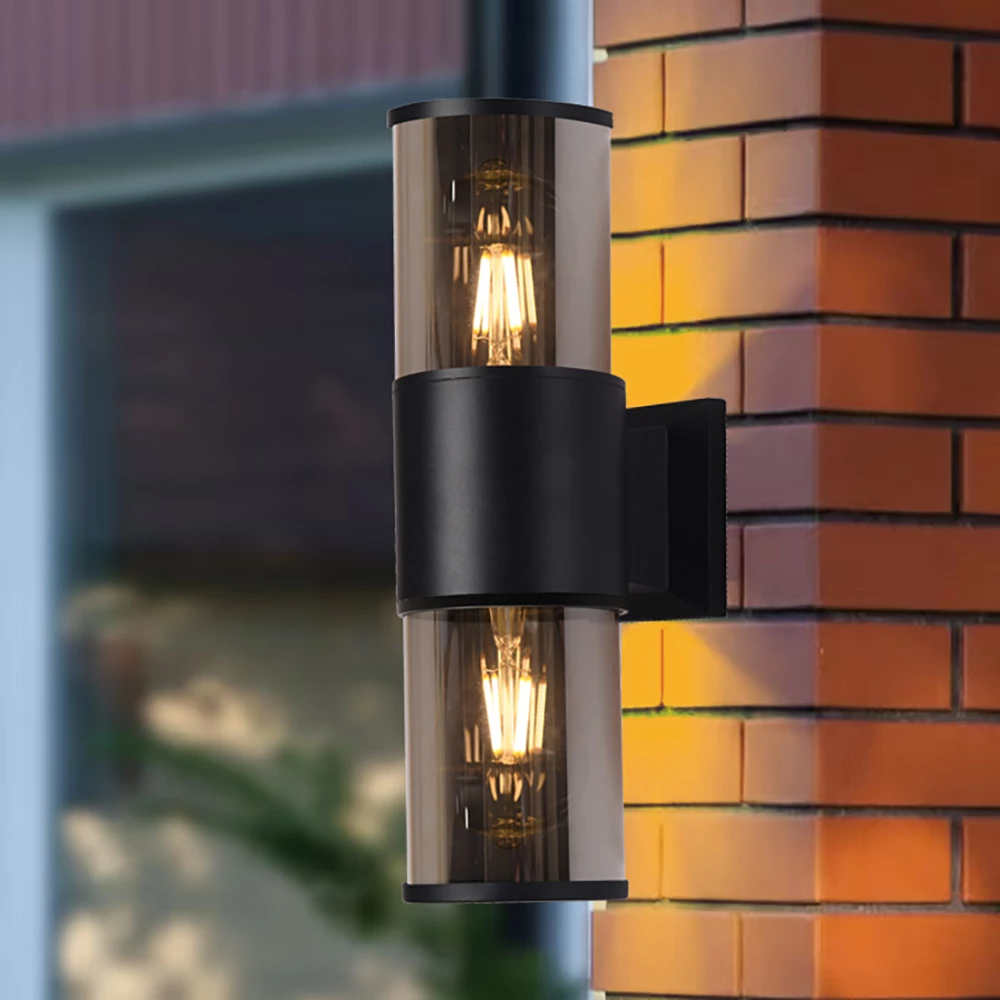 Светильник садово-парковый Feron DH1302, на стену вверх/вниз,  E27 230V, черный (51331) - Viokon.com