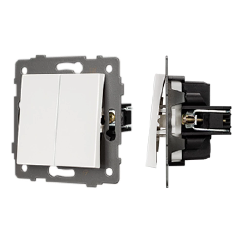 Механизм выключателя двухклавишный проходной SWT-MKP2-PL-WH-V (250V, 10A) (Arlight, -) 049892 - Viokon.com