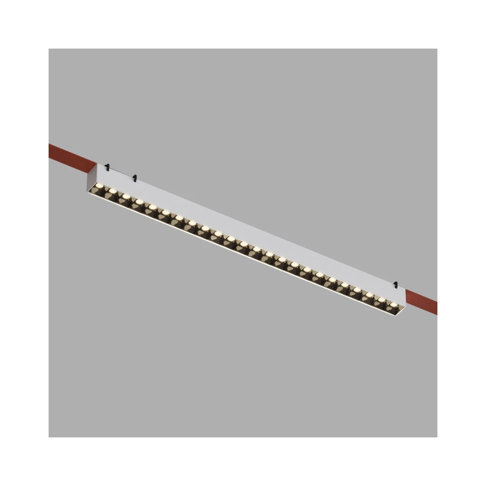 DK5573-WB Cветильник для трека-ремня Belty серия Grill со светодиодом L642W40H45мм 48V DC 24W RA90 24 3000K IP20 белый с черным алюминий - Viokon.com