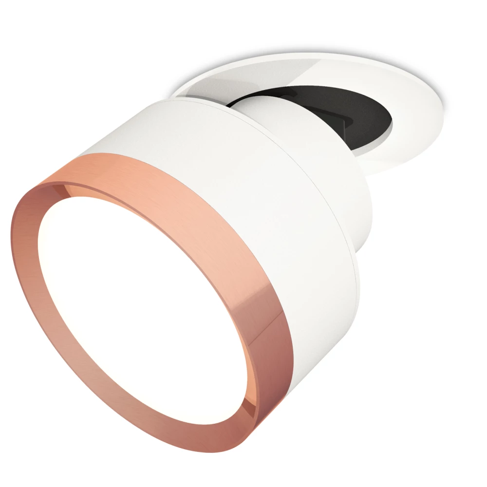 Комплект встраиваемого поворотного светильника XM8101504 SWH/PPG белый песок/золото розовое полированное GX53 (A2241, A2105, C8101, N8126) - Viokon.com