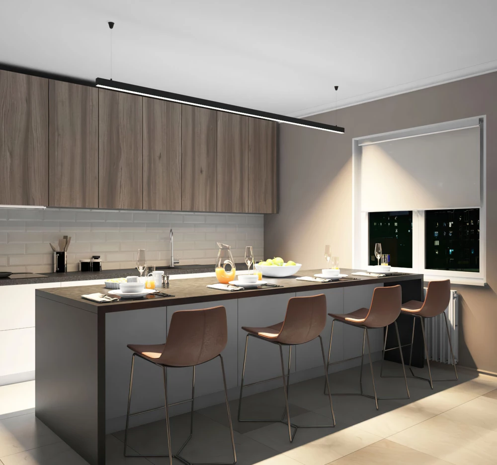 DK9254-BK Линейный светильник 62W 2500mm 4000K черный - Viokon.com